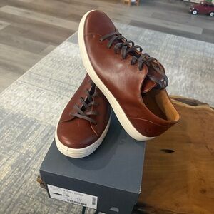 Ecco Men's Cognac Leather Sneakers